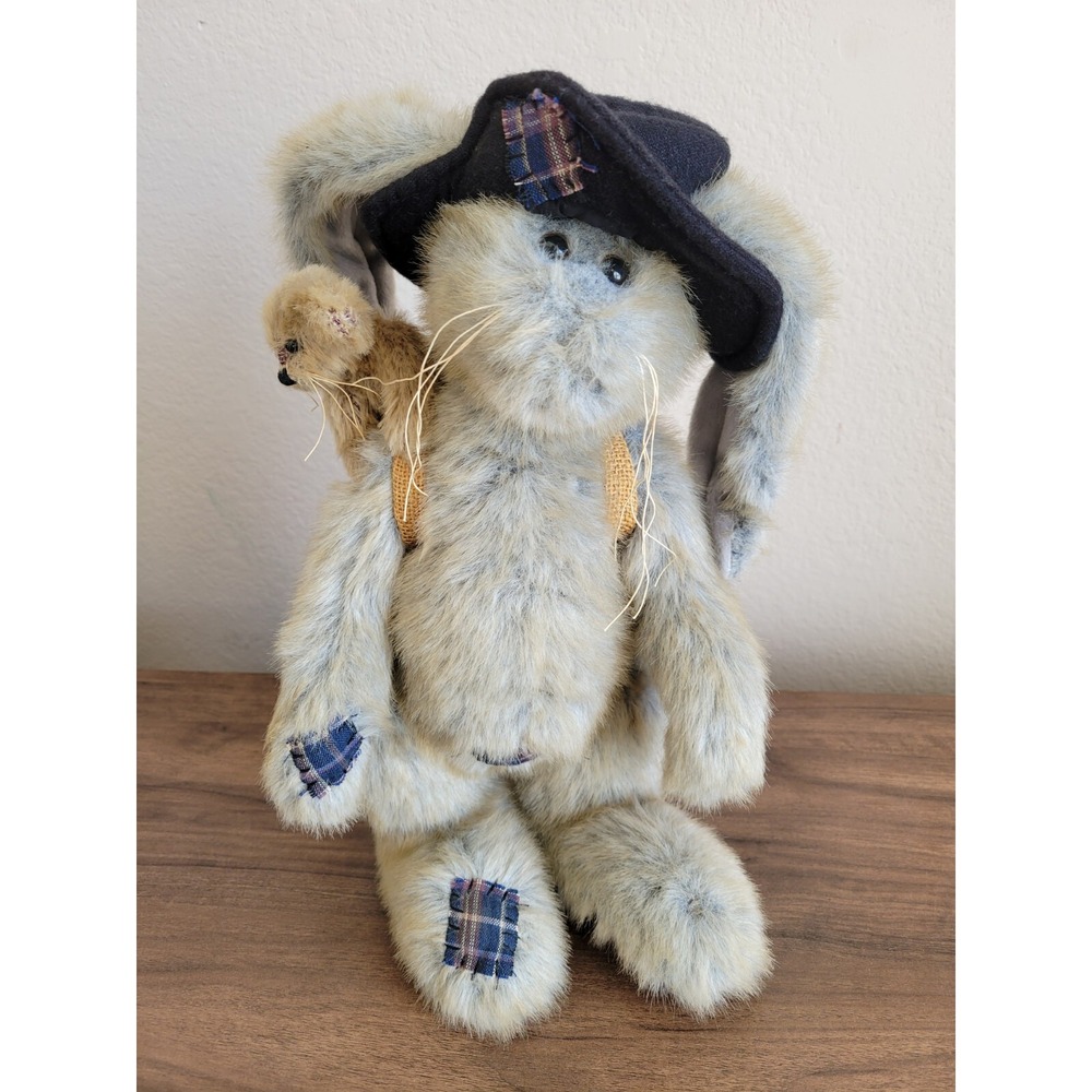Vtg Bearington Collection BUNNY Rabbit RAGS & BAGS Jointed Stuffed Animal Plush